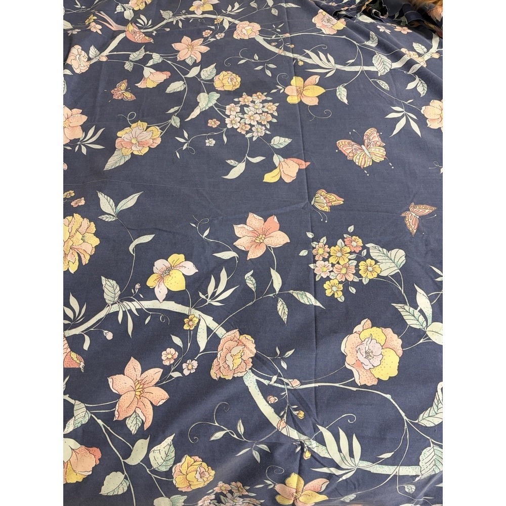 VTG 2 Piece Set Fieldcrest Birds, Flowers & Butterflies Wide Curtains ? Fabric